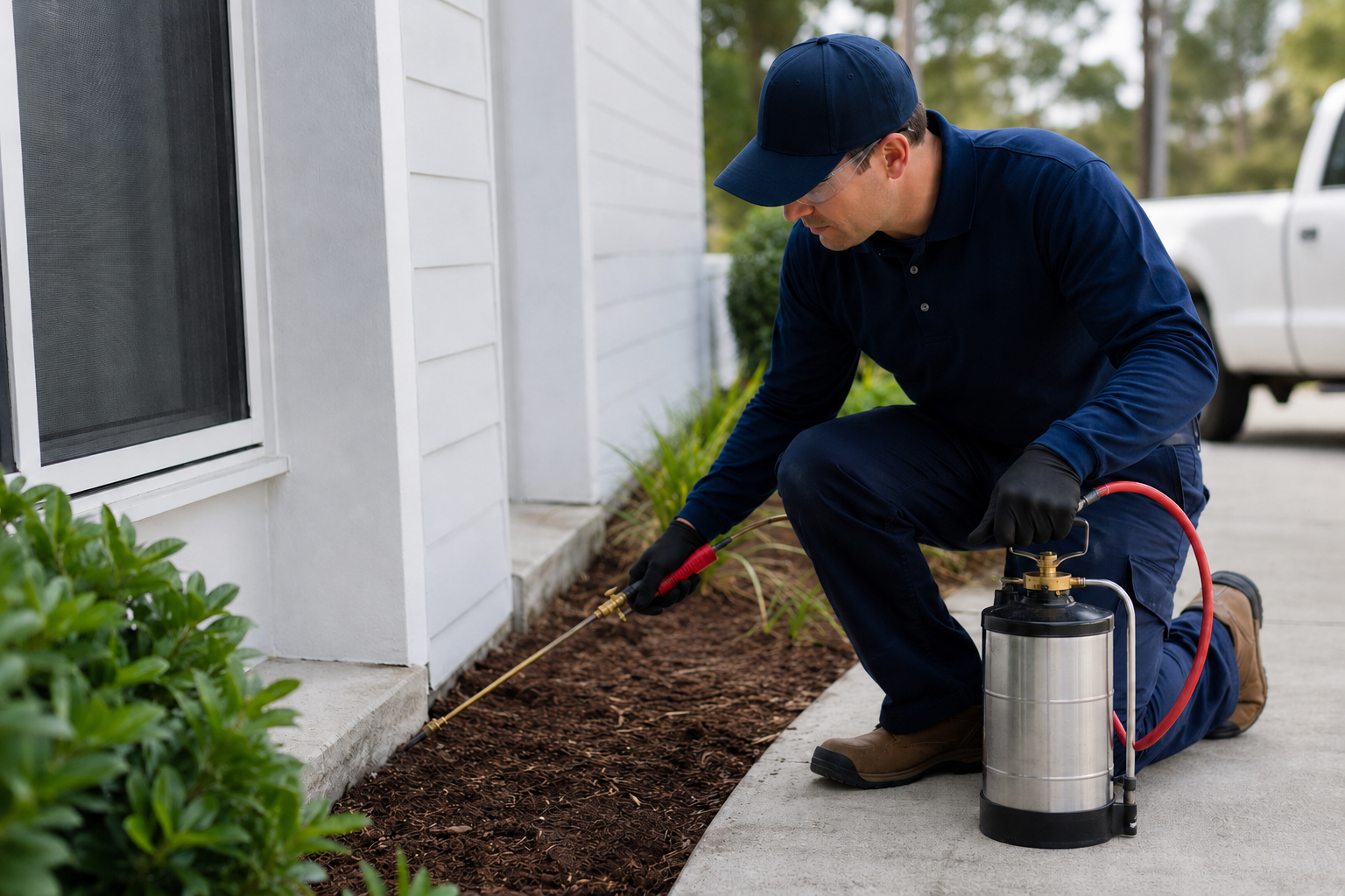 Eco-Guard pest control treatment in progress